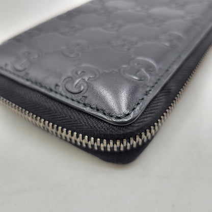 【中古品】【メンズ/レディース】 GUCCI グッチ グッチシマ ラウンドジップ ロングウォレット 長財布 181-260718-as-21-izu カラー：ブラック 万代Net店