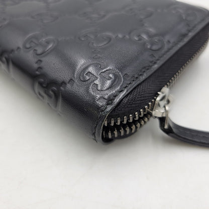 【中古品】【メンズ/レディース】 GUCCI グッチ グッチシマ ラウンドジップ ロングウォレット 長財布 181-260718-as-21-izu カラー：ブラック 万代Net店