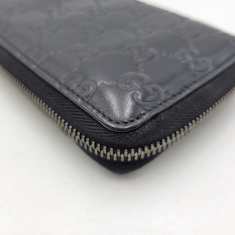 【中古品】【メンズ/レディース】 GUCCI グッチ グッチシマ ラウンドジップ ロングウォレット 長財布 181-260718-as-21-izu カラー：ブラック 万代Net店