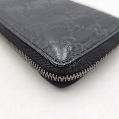 【中古品】【メンズ/レディース】 GUCCI グッチ グッチシマ ラウンドジップ ロングウォレット 長財布 181-260718-as-21-izu カラー：ブラック 万代Net店
