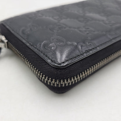 【中古品】【メンズ/レディース】 GUCCI グッチ グッチシマ ラウンドジップ ロングウォレット 長財布 181-260718-as-21-izu カラー：ブラック 万代Net店