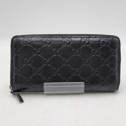 【中古品】【メンズ/レディース】 GUCCI グッチ グッチシマ ラウンドジップ ロングウォレット 長財布 181-260718-as-21-izu カラー：ブラック 万代Net店