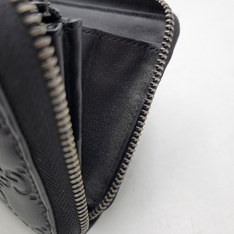 【中古品】【メンズ/レディース】 GUCCI グッチ グッチシマ ラウンドジップ ロングウォレット 長財布 181-260718-as-21-izu カラー：ブラック 万代Net店