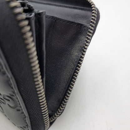 【中古品】【メンズ/レディース】 GUCCI グッチ グッチシマ ラウンドジップ ロングウォレット 長財布 181-260718-as-21-izu カラー：ブラック 万代Net店