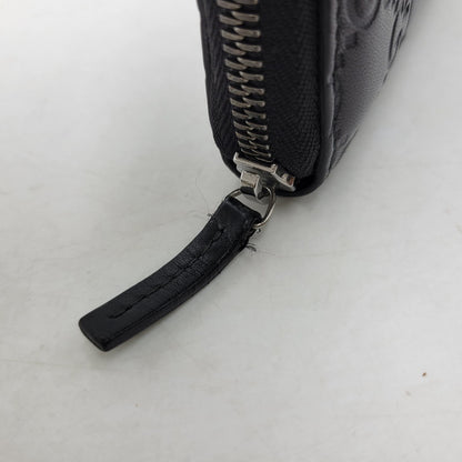 【中古品】【メンズ/レディース】 GUCCI グッチ グッチシマ ラウンドジップ ロングウォレット 長財布 181-260718-as-21-izu カラー：ブラック 万代Net店