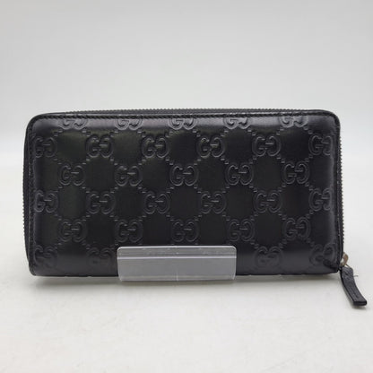 【中古品】【メンズ/レディース】 GUCCI グッチ グッチシマ ラウンドジップ ロングウォレット 長財布 181-260718-as-21-izu カラー：ブラック 万代Net店