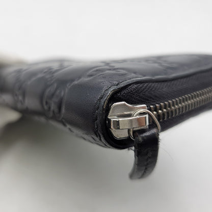 【中古品】【メンズ/レディース】 GUCCI グッチ グッチシマ ラウンドジップ ロングウォレット 長財布 181-260718-as-21-izu カラー：ブラック 万代Net店