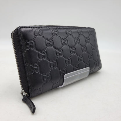 【中古品】【メンズ/レディース】 GUCCI グッチ グッチシマ ラウンドジップ ロングウォレット 長財布 181-260718-as-21-izu カラー：ブラック 万代Net店