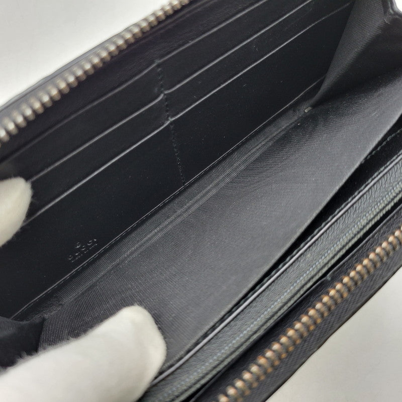 【中古品】【メンズ/レディース】 GUCCI グッチ グッチシマ ラウンドジップ ロングウォレット 長財布 181-260718-as-21-izu カラー：ブラック 万代Net店