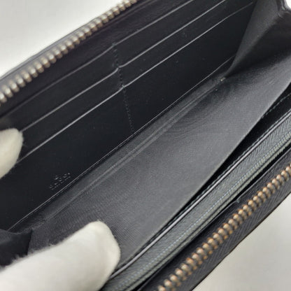 【中古品】【メンズ/レディース】 GUCCI グッチ グッチシマ ラウンドジップ ロングウォレット 長財布 181-260718-as-21-izu カラー：ブラック 万代Net店