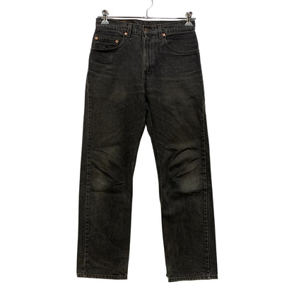 【現状渡し品】【メンズ】 Levi's リーバイス 505 REGULAR FIT STRAIGHT LEG BLACK DENIM PANTS 00505-0260 レギュラーフィット ストレートレッグ ブラックデニムパンツ 刻印585 USA製 157-260721-as-14-izu サイズ：31×30 カラー：ブラック 万代Net店