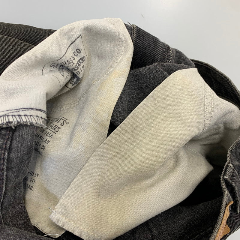 【現状渡し品】【メンズ】 Levi's リーバイス 505 REGULAR FIT STRAIGHT LEG BLACK DENIM PANTS 00505-0260 レギュラーフィット ストレートレッグ ブラックデニムパンツ 刻印585 USA製 157-260721-as-14-izu サイズ：31×30 カラー：ブラック 万代Net店