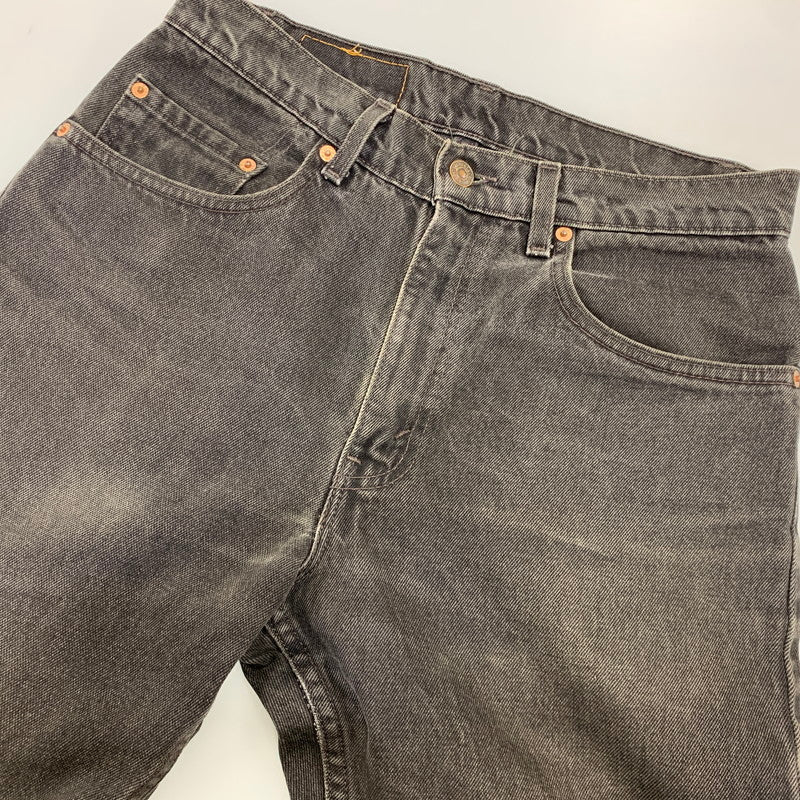 【現状渡し品】【メンズ】 Levi's リーバイス 505 REGULAR FIT STRAIGHT LEG BLACK DENIM PANTS 00505-0260 レギュラーフィット ストレートレッグ ブラックデニムパンツ 刻印585 USA製 157-260721-as-14-izu サイズ：31×30 カラー：ブラック 万代Net店