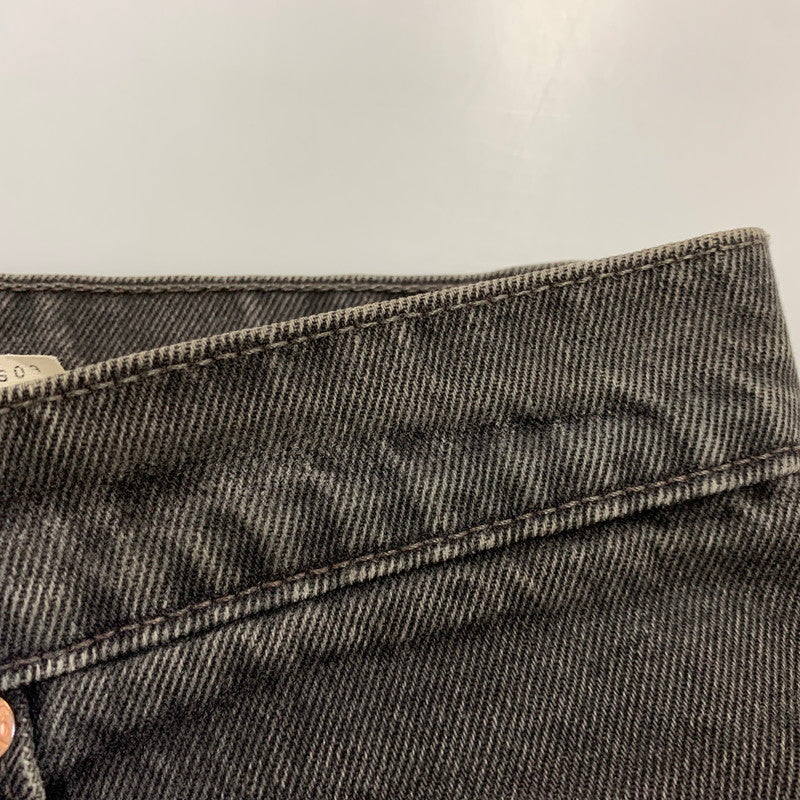 【現状渡し品】【メンズ】 Levi's リーバイス 505 REGULAR FIT STRAIGHT LEG BLACK DENIM PANTS 00505-0260 レギュラーフィット ストレートレッグ ブラックデニムパンツ 刻印585 USA製 157-260721-as-14-izu サイズ：31×30 カラー：ブラック 万代Net店