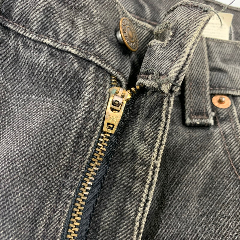 【現状渡し品】【メンズ】 Levi's リーバイス 505 REGULAR FIT STRAIGHT LEG BLACK DENIM PANTS 00505-0260 レギュラーフィット ストレートレッグ ブラックデニムパンツ 刻印585 USA製 157-260721-as-14-izu サイズ：31×30 カラー：ブラック 万代Net店