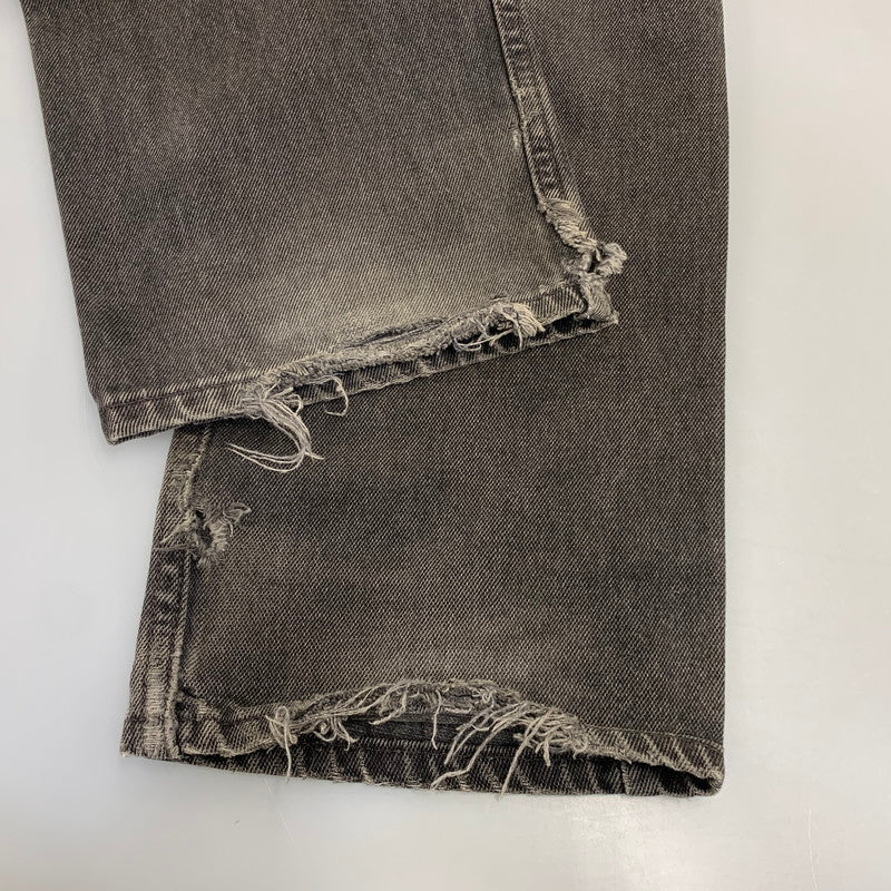 【現状渡し品】【メンズ】 Levi's リーバイス 505 REGULAR FIT STRAIGHT LEG BLACK DENIM PANTS 00505-0260 レギュラーフィット ストレートレッグ ブラックデニムパンツ 刻印585 USA製 157-260721-as-14-izu サイズ：31×30 カラー：ブラック 万代Net店