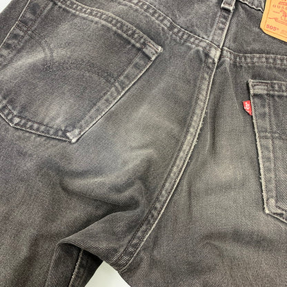 【現状渡し品】【メンズ】 Levi's リーバイス 505 REGULAR FIT STRAIGHT LEG BLACK DENIM PANTS 00505-0260 レギュラーフィット ストレートレッグ ブラックデニムパンツ 刻印585 USA製 157-260721-as-14-izu サイズ：31×30 カラー：ブラック 万代Net店