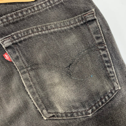 【現状渡し品】【メンズ】 Levi's リーバイス 505 REGULAR FIT STRAIGHT LEG BLACK DENIM PANTS 00505-0260 レギュラーフィット ストレートレッグ ブラックデニムパンツ 刻印585 USA製 157-260721-as-14-izu サイズ：31×30 カラー：ブラック 万代Net店