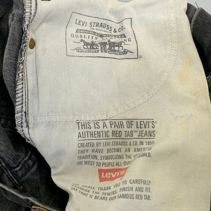【現状渡し品】【メンズ】 Levi's リーバイス 505 REGULAR FIT STRAIGHT LEG BLACK DENIM PANTS 00505-0260 レギュラーフィット ストレートレッグ ブラックデニムパンツ 刻印585 USA製 157-260721-as-14-izu サイズ：31×30 カラー：ブラック 万代Net店