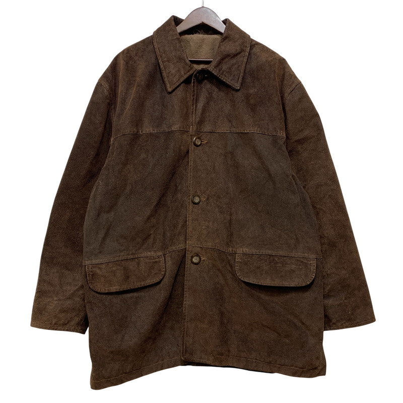 【中古品】【メンズ】 VERA PELLE ベラペレ SUEDE LEATHER COAT スエード レザー コート アウター 146-260722-ya-10-izu サイズ：54 カラー：ブラウン 万代Net店