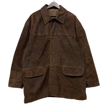 【中古品】【メンズ】 VERA PELLE ベラペレ SUEDE LEATHER COAT スエード レザー コート アウター 146-260722-ya-10-izu サイズ：54 カラー：ブラウン 万代Net店