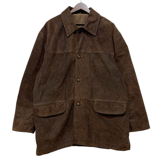 【中古品】【メンズ】 VERA PELLE ベラペレ SUEDE LEATHER COAT スエード レザー コート アウター 146-260722-ya-10-izu サイズ：54 カラー：ブラウン 万代Net店