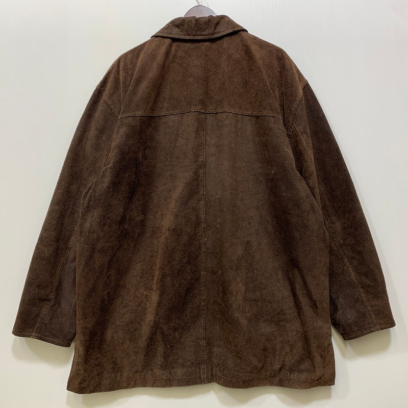 【中古品】【メンズ】 VERA PELLE ベラペレ SUEDE LEATHER COAT スエード レザー コート アウター 146-260722-ya-10-izu サイズ：54 カラー：ブラウン 万代Net店