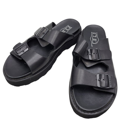 【中古品】【メンズ】 CULT カルト LEATHER SANDAL レザーサンダル 靴 164-260718-as-23-izu サイズ：43 カラー：ブラック 万代Net店