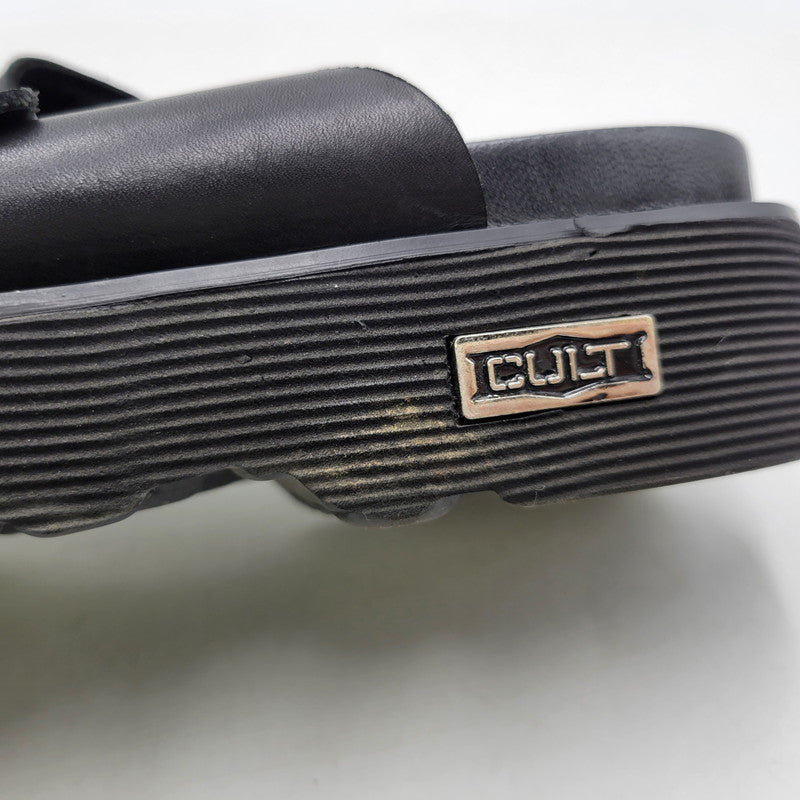 【中古品】【メンズ】 CULT カルト LEATHER SANDAL レザーサンダル 靴 164-260718-as-23-izu サイズ：43 カラー：ブラック 万代Net店
