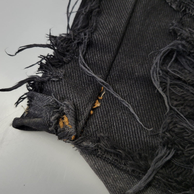【現状渡し品】【メンズ】 USED REMAKE DAMAGE DENIM PANTS リメイク ダメージ デニムパンツ ジーンズ 157-260718-as-08-izu カラー：ブラック 万代Net店