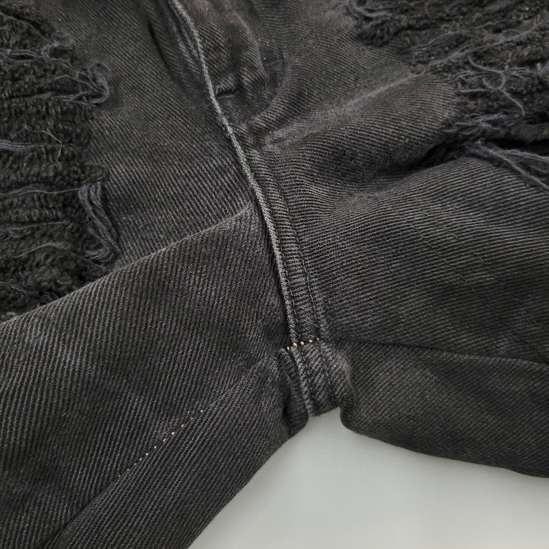 【現状渡し品】【メンズ】 USED REMAKE DAMAGE DENIM PANTS リメイク ダメージ デニムパンツ ジーンズ 157-260718-as-08-izu カラー：ブラック 万代Net店