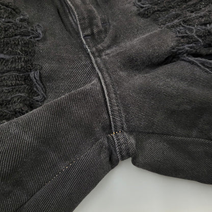 【現状渡し品】【メンズ】 USED REMAKE DAMAGE DENIM PANTS リメイク ダメージ デニムパンツ ジーンズ 157-260718-as-08-izu カラー：ブラック 万代Net店