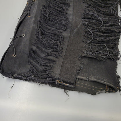 【現状渡し品】【メンズ】 USED REMAKE DAMAGE DENIM PANTS リメイク ダメージ デニムパンツ ジーンズ 157-260718-as-08-izu カラー：ブラック 万代Net店