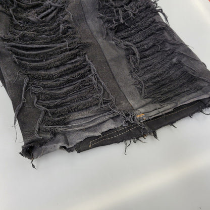 【現状渡し品】【メンズ】 USED REMAKE DAMAGE DENIM PANTS リメイク ダメージ デニムパンツ ジーンズ 157-260718-as-08-izu カラー：ブラック 万代Net店