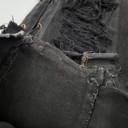 【現状渡し品】【メンズ】 USED REMAKE DAMAGE DENIM PANTS リメイク ダメージ デニムパンツ ジーンズ 157-260718-as-08-izu カラー：ブラック 万代Net店