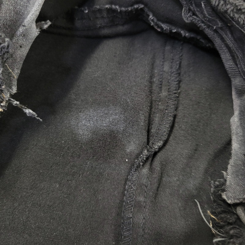 【現状渡し品】【メンズ】 USED REMAKE DAMAGE DENIM PANTS リメイク ダメージ デニムパンツ ジーンズ 157-260718-as-08-izu カラー：ブラック 万代Net店