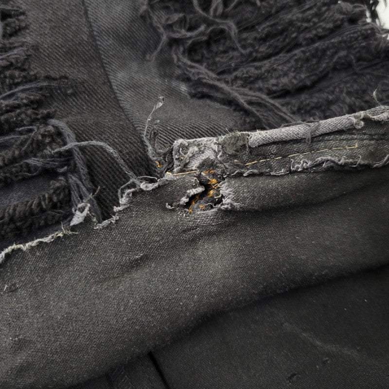 【現状渡し品】【メンズ】 USED REMAKE DAMAGE DENIM PANTS リメイク ダメージ デニムパンツ ジーンズ 157-260718-as-08-izu カラー：ブラック 万代Net店