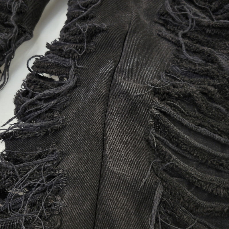 【現状渡し品】【メンズ】 USED REMAKE DAMAGE DENIM PANTS リメイク ダメージ デニムパンツ ジーンズ 157-260718-as-08-izu カラー：ブラック 万代Net店