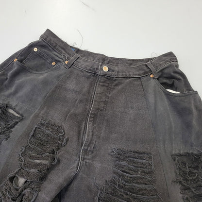 【現状渡し品】【メンズ】 USED REMAKE DAMAGE DENIM PANTS リメイク ダメージ デニムパンツ ジーンズ 157-260718-as-08-izu カラー：ブラック 万代Net店