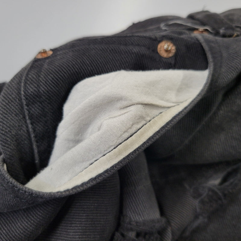 【現状渡し品】【メンズ】 USED REMAKE DAMAGE DENIM PANTS リメイク ダメージ デニムパンツ ジーンズ 157-260718-as-08-izu カラー：ブラック 万代Net店