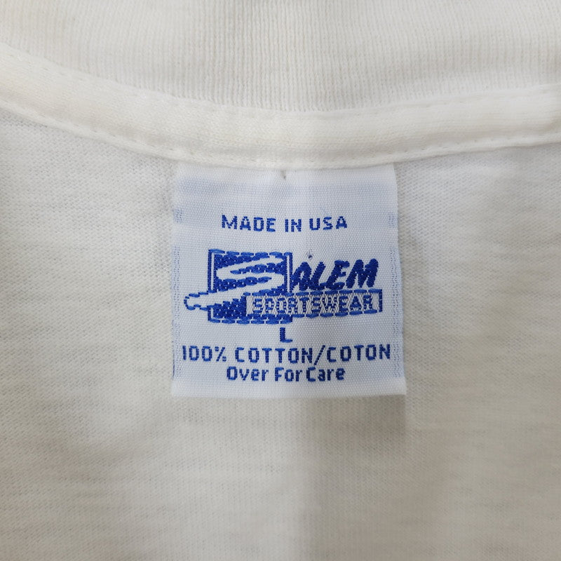 【中古品】【メンズ】 SALEM SPORTSWEAR サレム スポーツウェア USA製 両シングル CHICAGO BULLS 1993年 優勝記念 SS TEE シカゴ ブルズ ショートスリーブ Tシャツ トップス 146-260721-kh-02-izu サイズ：L カラー：ホワイト系 万代Net店