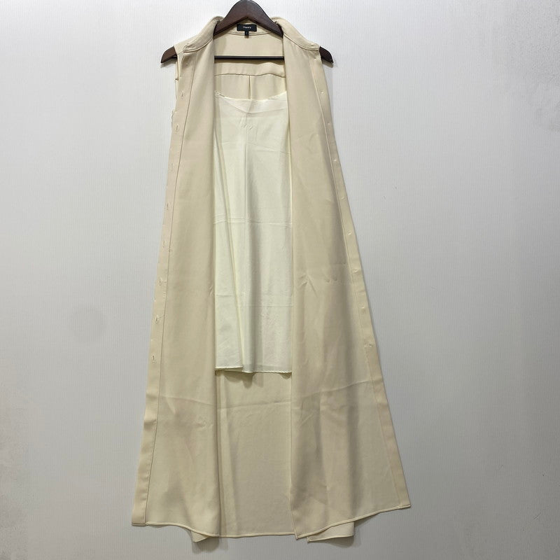 【中古品】【レディース】 theory セオリー CLASSIC CREPE SL SHIRTDRESS 01-0305515-115-702 クラシック クレープ スリーブレス シャツドレス 168-260719-as-11-izu サイズ：2 カラー：アイボリー 万代Net店