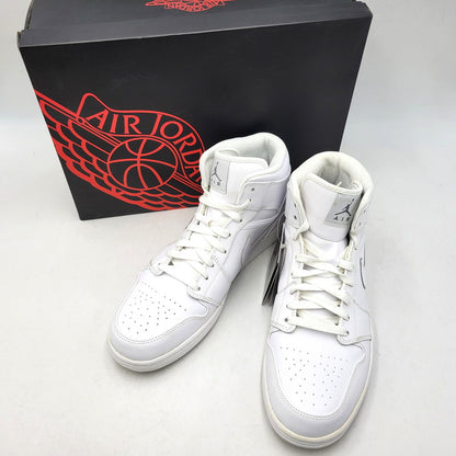【中古品】【メンズ】 NIKE ナイキ 554724-100 AIR JORDAN 1 RETRO MID エア ジョーダン ワン レトロ ミッド スニーカー シューズ 靴 160-260719-cs-07-izu サイズ：30cm カラー：WHITE/WHITE-COOL GREY 万代Net店