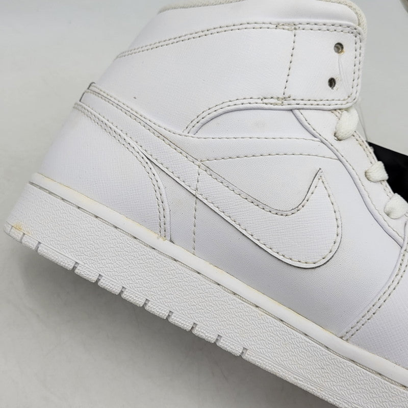 【中古品】【メンズ】 NIKE ナイキ 554724-100 AIR JORDAN 1 RETRO MID エア ジョーダン ワン レトロ ミッド スニーカー シューズ 靴 160-260719-cs-07-izu サイズ：30cm カラー：WHITE/WHITE-COOL GREY 万代Net店