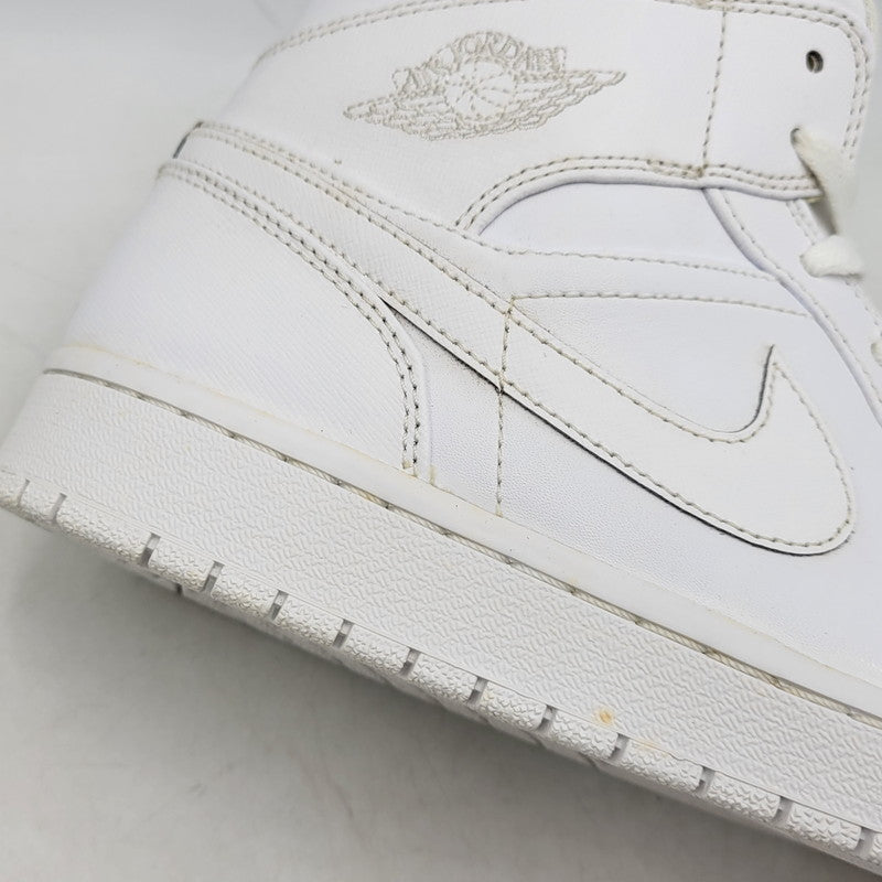 【中古品】【メンズ】 NIKE ナイキ 554724-100 AIR JORDAN 1 RETRO MID エア ジョーダン ワン レトロ ミッド スニーカー シューズ 靴 160-260719-cs-07-izu サイズ：30cm カラー：WHITE/WHITE-COOL GREY 万代Net店