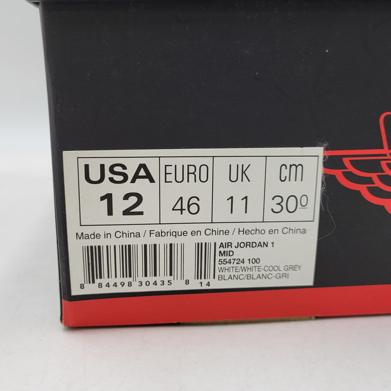 【中古品】【メンズ】 NIKE ナイキ 554724-100 AIR JORDAN 1 RETRO MID エア ジョーダン ワン レトロ ミッド スニーカー シューズ 靴 160-260719-cs-07-izu サイズ：30cm カラー：WHITE/WHITE-COOL GREY 万代Net店