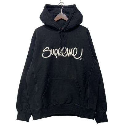 【中古美品】【メンズ】 Supreme シュプリーム RAISED HANDSTYLE HOODED SWEATSHIRT レイズハンドスタイル フーデッド スウェットシャツ パーカー 149-260719-as-01-izu サイズ：M カラー：ブラック 万代Net店