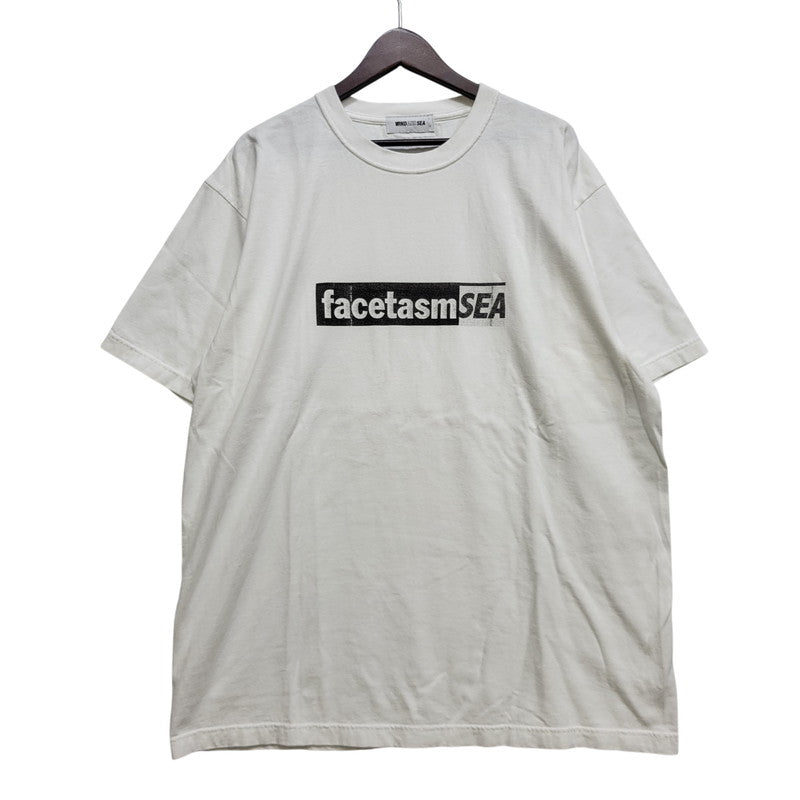 【中古美品】【メンズ】 WIND AND SEA ウィンダンシー × FACETASM ファセッタズム WDS-FACE-03 SS LOGO TEE ショートスリーブ ロゴ Tシャツ トップス 142-260721-kh-03-izu サイズ：XL カラー：ホワイト 万代Net店