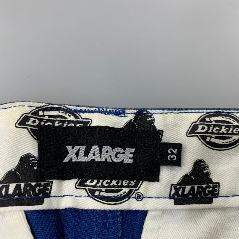 【中古品】【メンズ】 XLARGE エクストララージ × DICKIES ディッキーズ 101211031002 DOUBLE KNEE WORK PANTS ダブルニー ワーク パンツ ズボン ボトムス 153-260722-ya-05-izu サイズ：32 カラー：ブルー 万代Net店