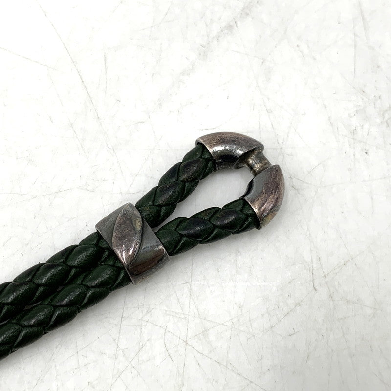 【中古品】【メンズ/レディース】 BOTTEGA VENETA ボッテガヴェネタ AG925 イントレチャート ブレスレット アクセサリー 182-260720-ya-13-izu カラー：グリーン系 万代Net店